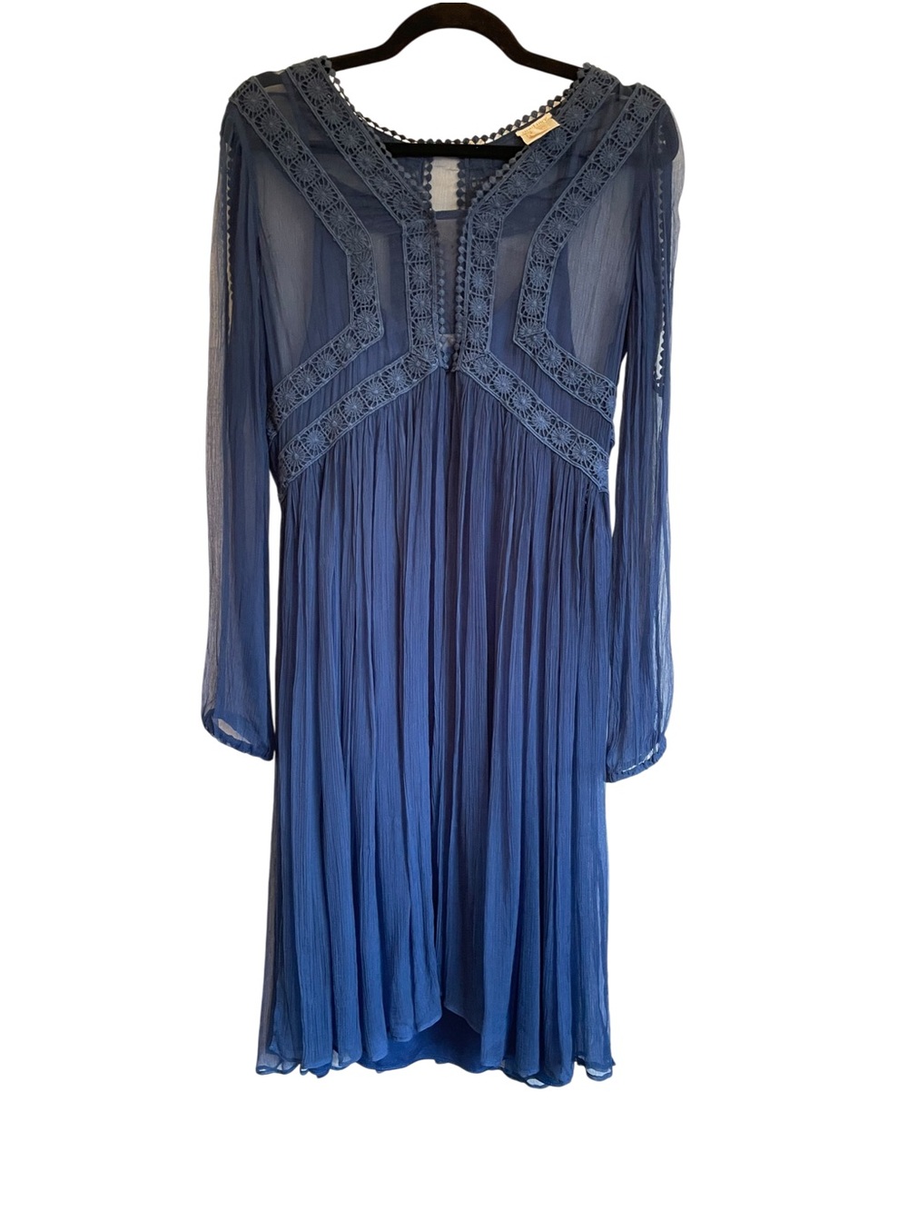 Sundance Time After Time Long-Sleeve Lace-Trim Midi Dress